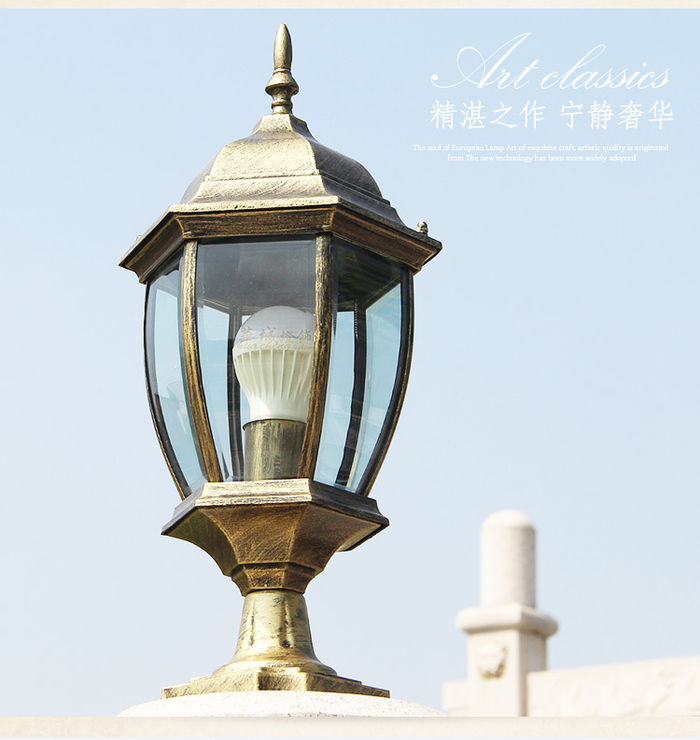 Europese stijl kolom hoofd lamp wandlamp waterdichte outdoor poort lamp muur hoofd lamp binnenplaats kolom lamp deur kolom lamp outdoor huishouden