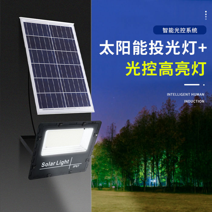 Lampu projeksi surya LED pembuatan panjang baru pemasang kuasa dua luar papar lampu surya lampu rumput luar