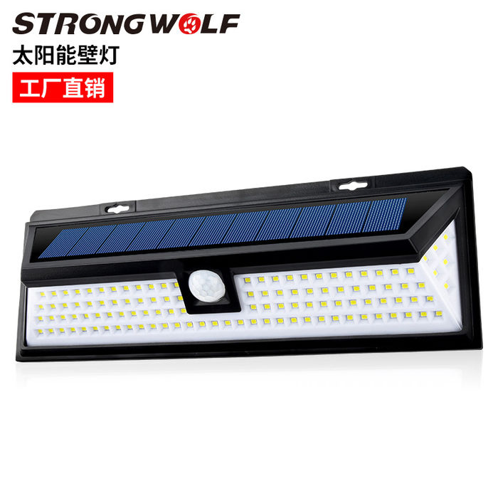 Manufacturer direct selling 118led solar wall lamp induction lamp outdoor courtyard garden waterproof wall lamp street lamp