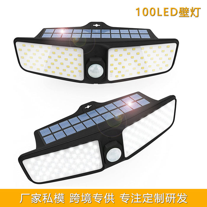 Cross - Border 100 LED solar outdoor Yard LAMP Garden Wall LAMP outdoor body sense super - light LAMP