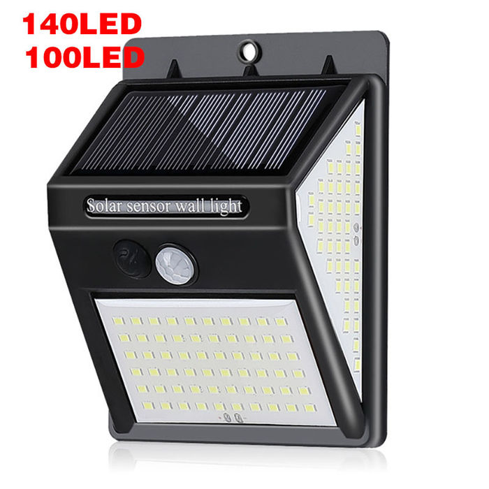 Cross border 260 lamp solar wall lamp 100LED three side light human body induction lamp highlight outdoor light control waterproof