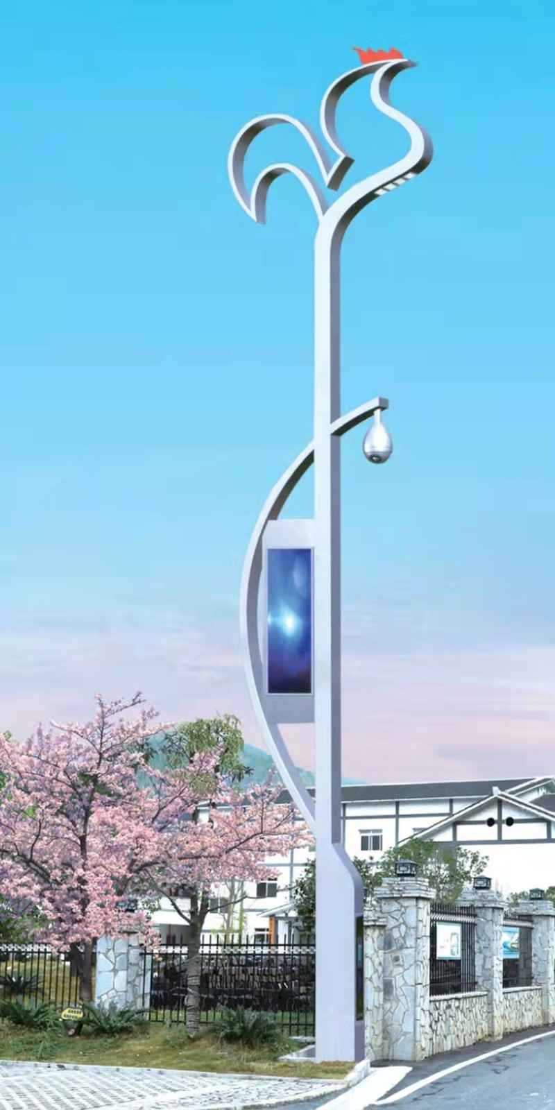 Интелигентна улична лампа с вграден светодиод