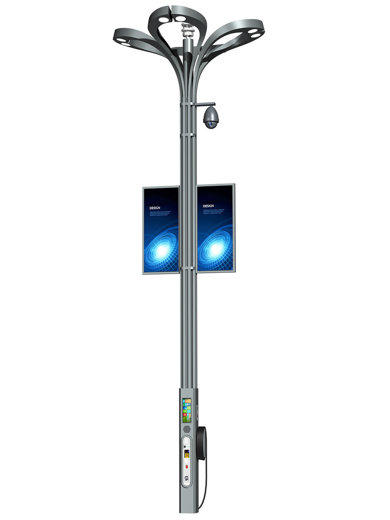 Lampă stradală inteligentă de control de la distanță pentru monitorizarea publicității cu grămezi de încărcare