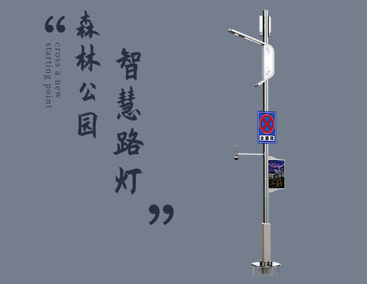 Multi pole in one LED intelligent street lamp