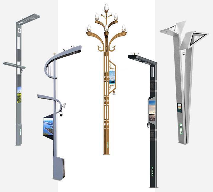 Multifunctional road lighting street lamp with monitoring information screen intelligent street lamp