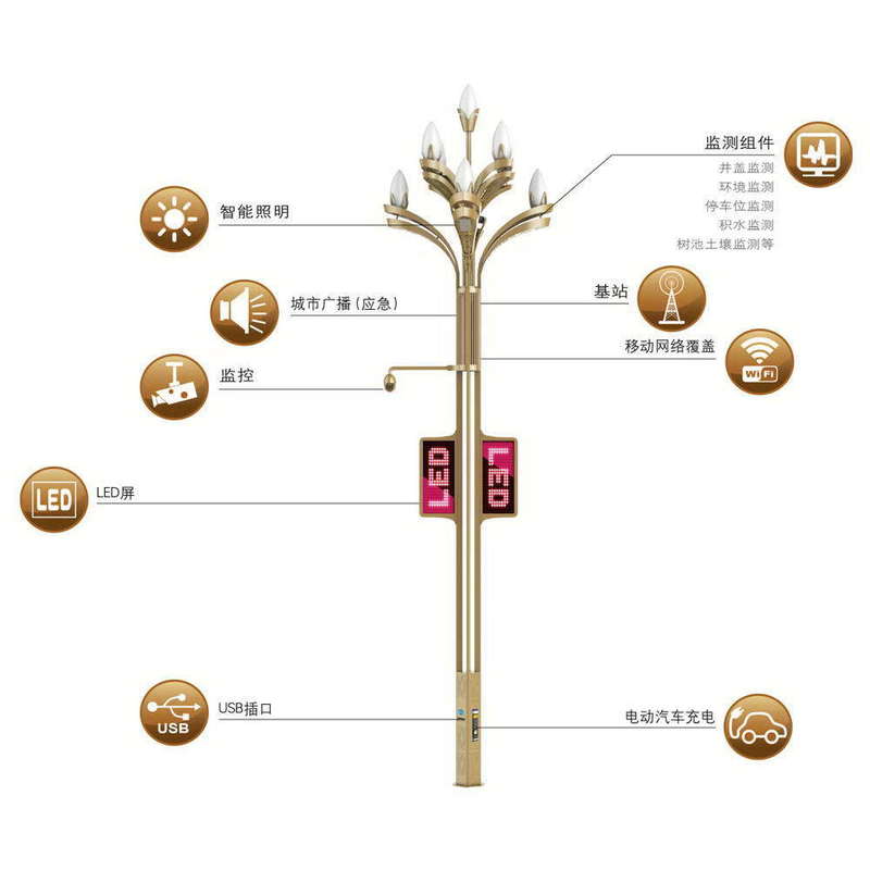 Intelligent street lamp integrated monitoring lighting LED street lamp