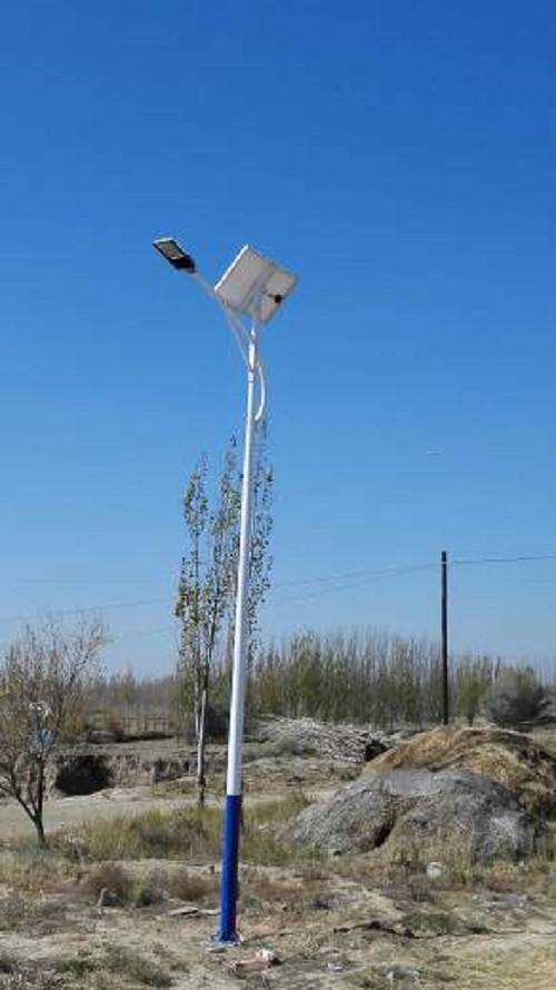 Solar street lamp installation, LED street lamp