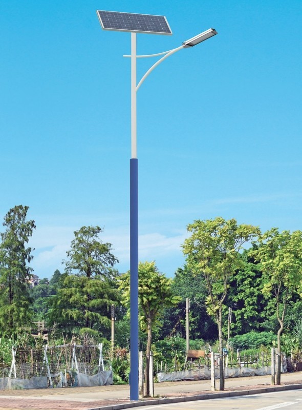 Led self bending double arm street lamp pole, A-arm street lamp pole