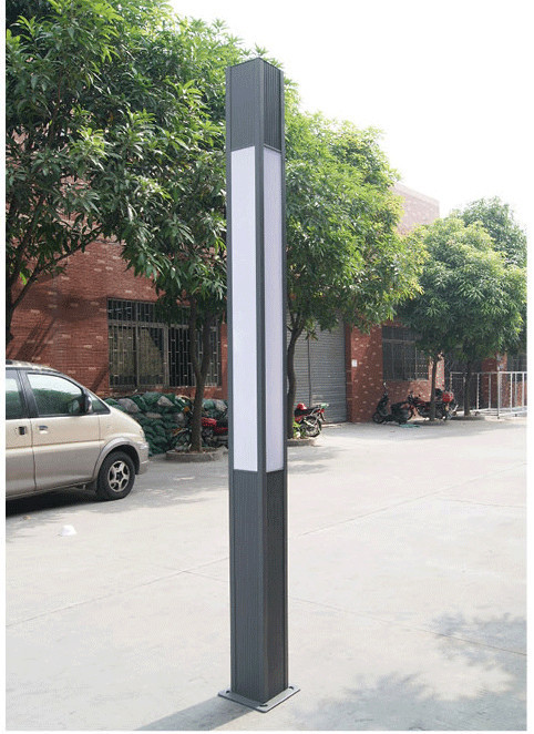 LED aluminum courtyard lamp, simple stainless steel cylindrical landscape lamp