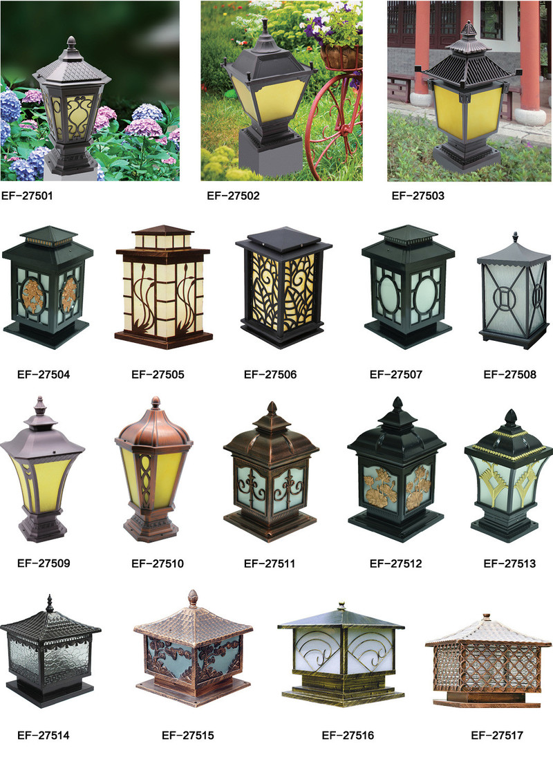 Solar column head lamp courtyard wall lamp