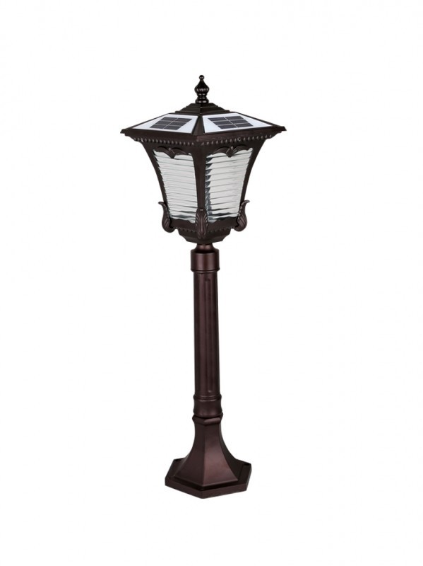 Outdoor cast aluminum solar lawn lamp