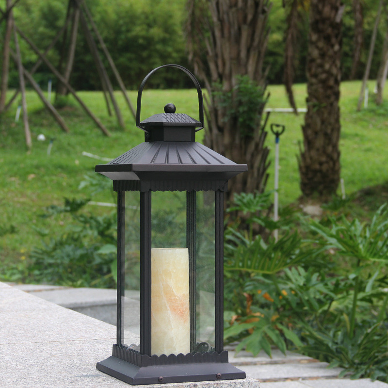 Outdoor waterproof cast aluminum solar lawn lamp, courtyard lamp