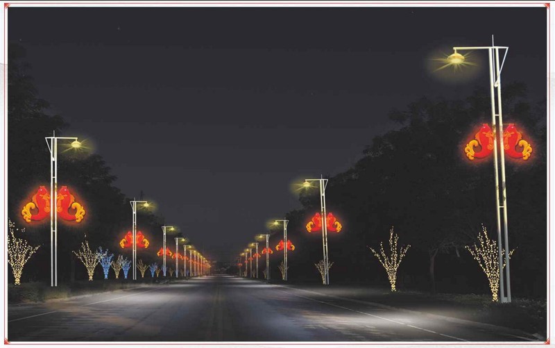 LED solar 65W carp shaped Chinese knotting